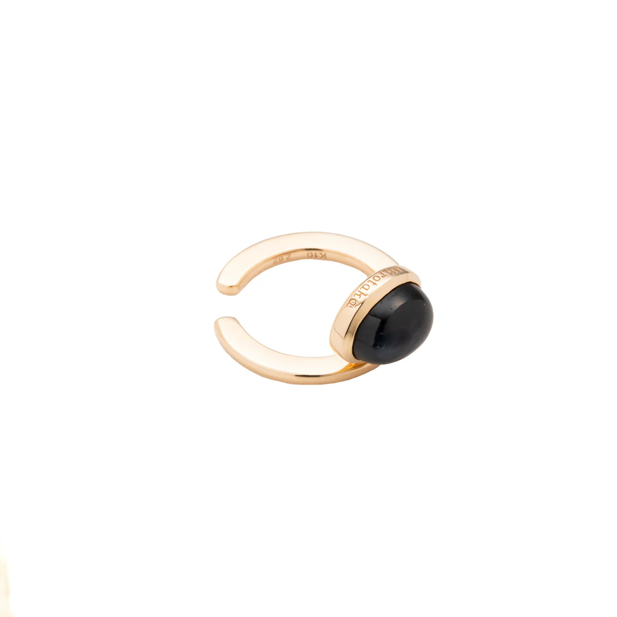 BIRD OF PARADISE Ear Cuff w/ Cabochon Black Sapphire - Image 4