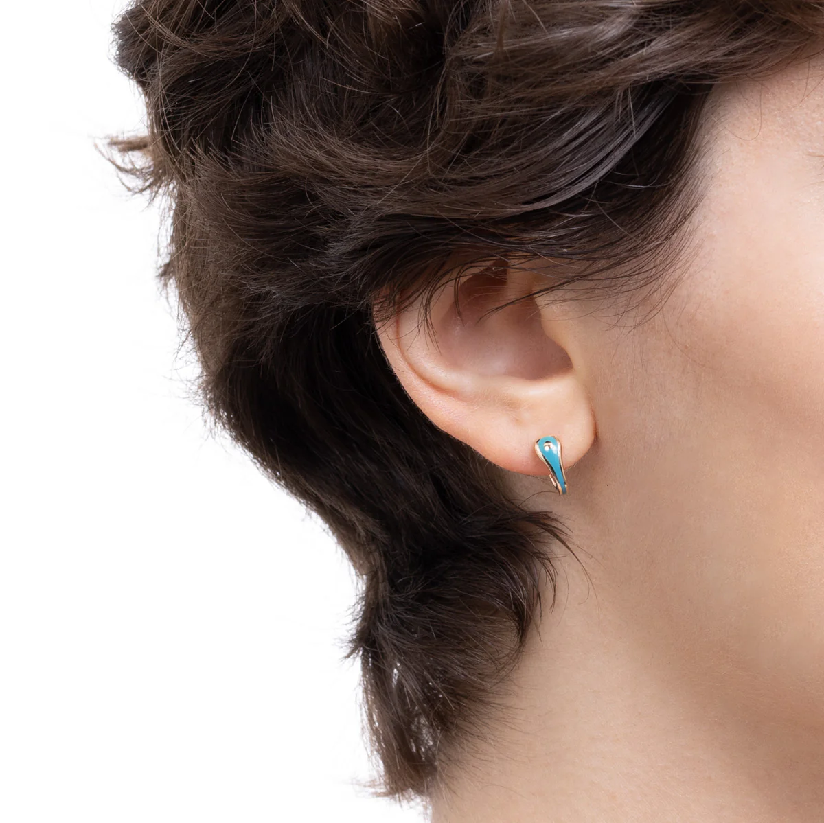 BIRD OF PARADISE Hoop Earring in Izmir Blue - Image 2