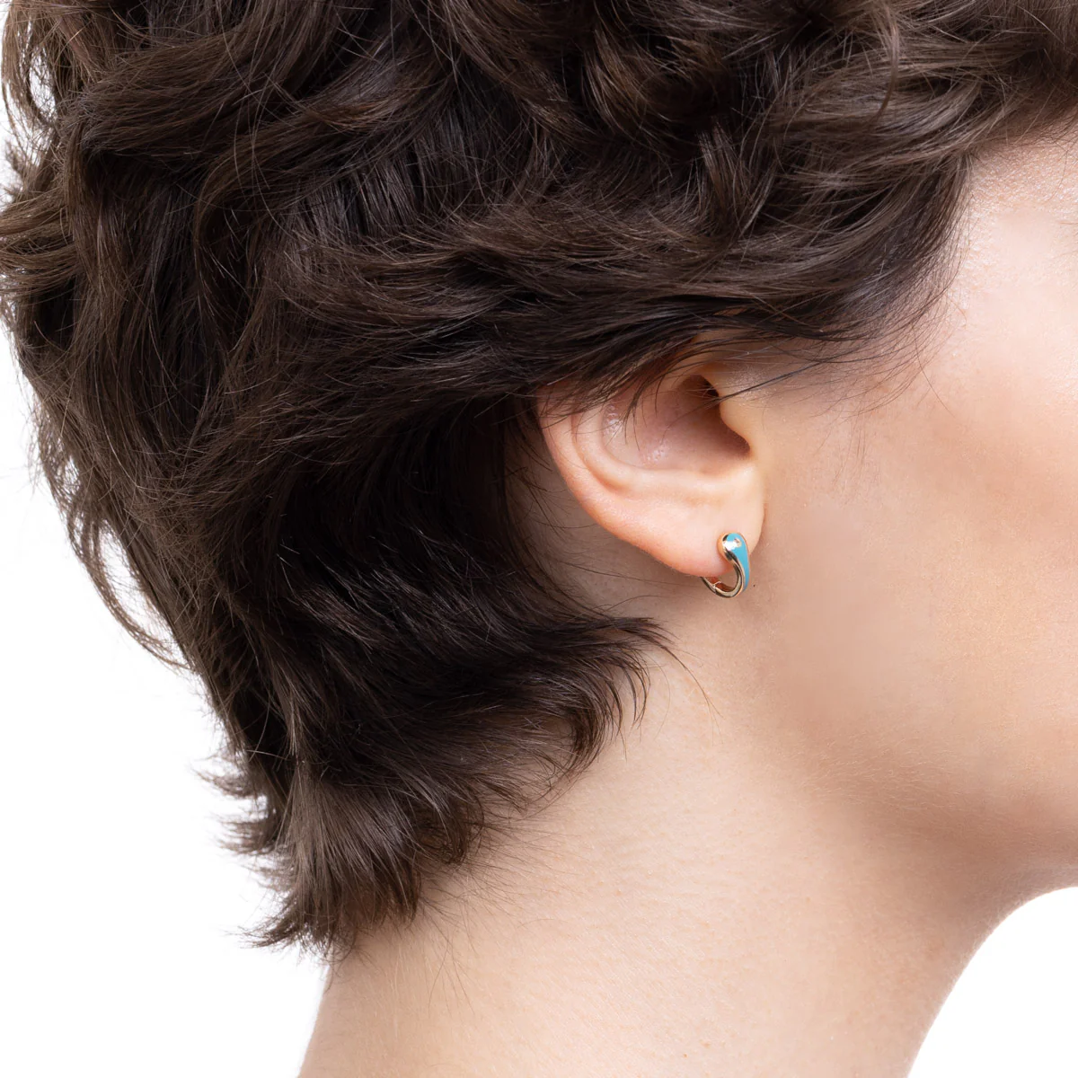 BIRD OF PARADISE Hoop Earring in Izmir Blue - Image 5