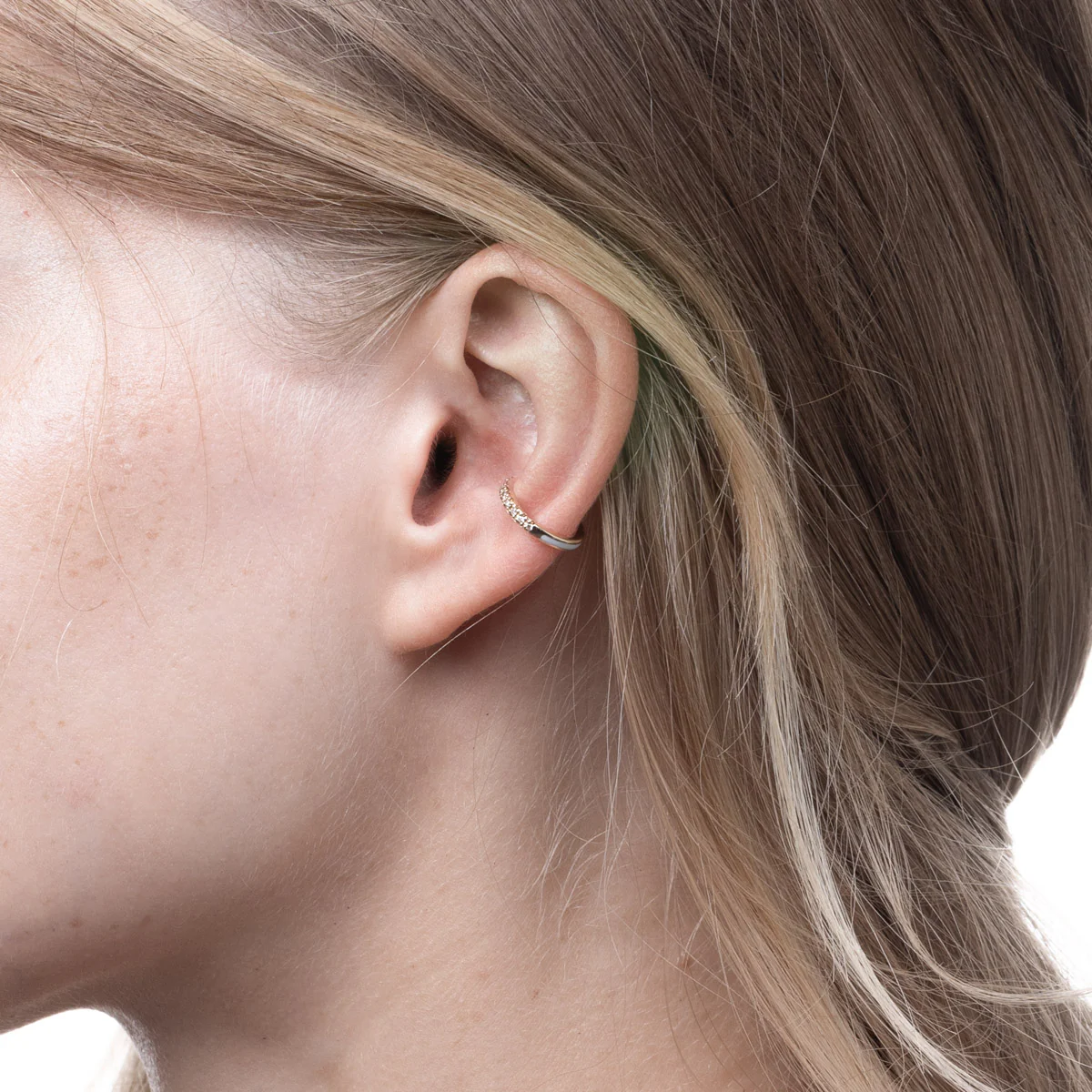 BIRD OF PARADISE Diamond Ear Cuff in Ivory White - Image 2