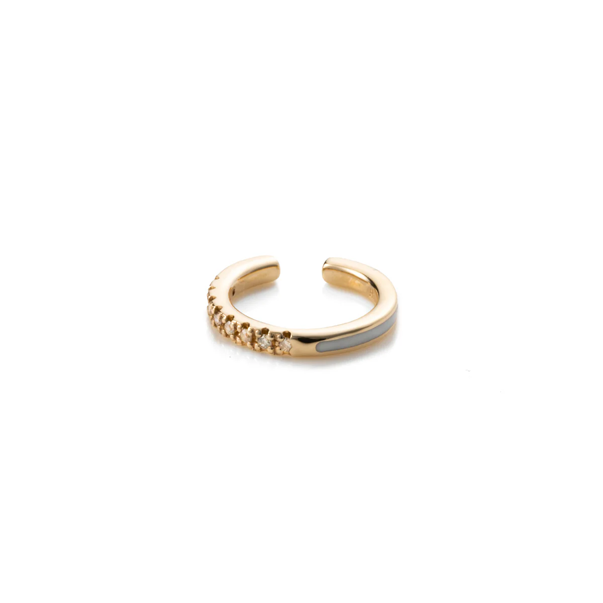 BIRD OF PARADISE Diamond Ear Cuff in Ivory White - Image 3