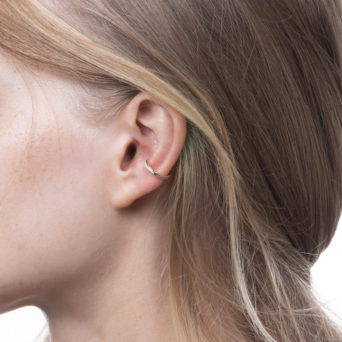 BIRD OF PARADISE Diamond Ear Cuff in Ivory White - Image 5
