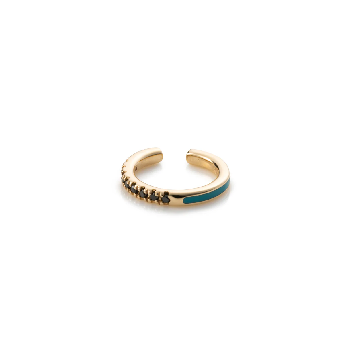 BIRD OF PARADISE Black Diamond Ear Cuff in Izmir Blue - Image 3
