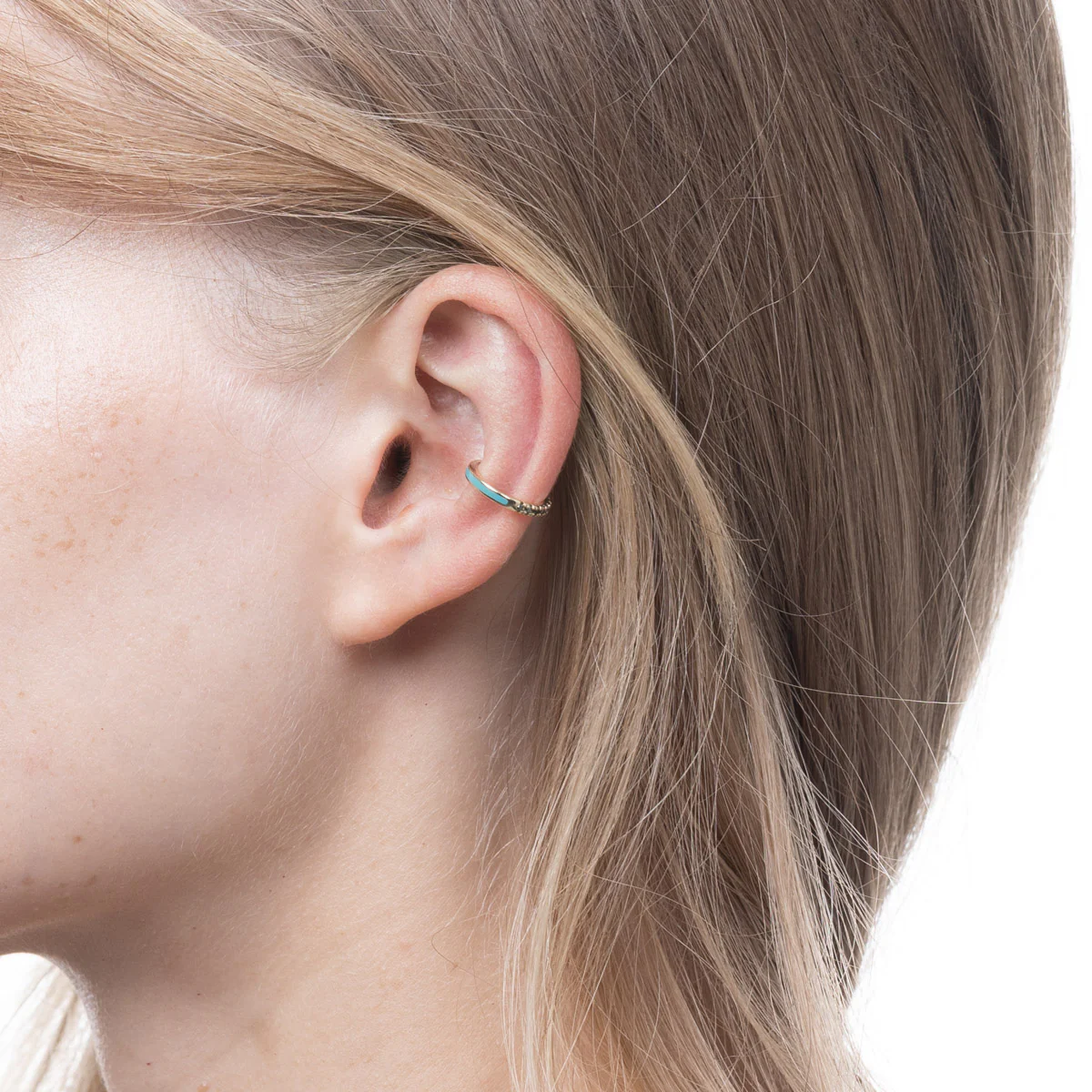 BIRD OF PARADISE Black Diamond Ear Cuff in Izmir Blue - Image 4
