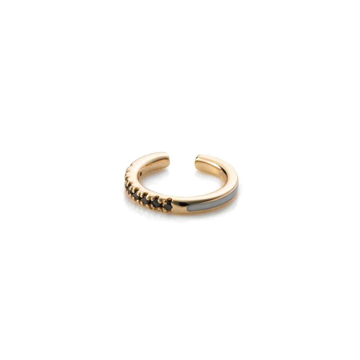 BIRD OF PARADISE Black Diamond Ear Cuff in Ivory White - Image 3