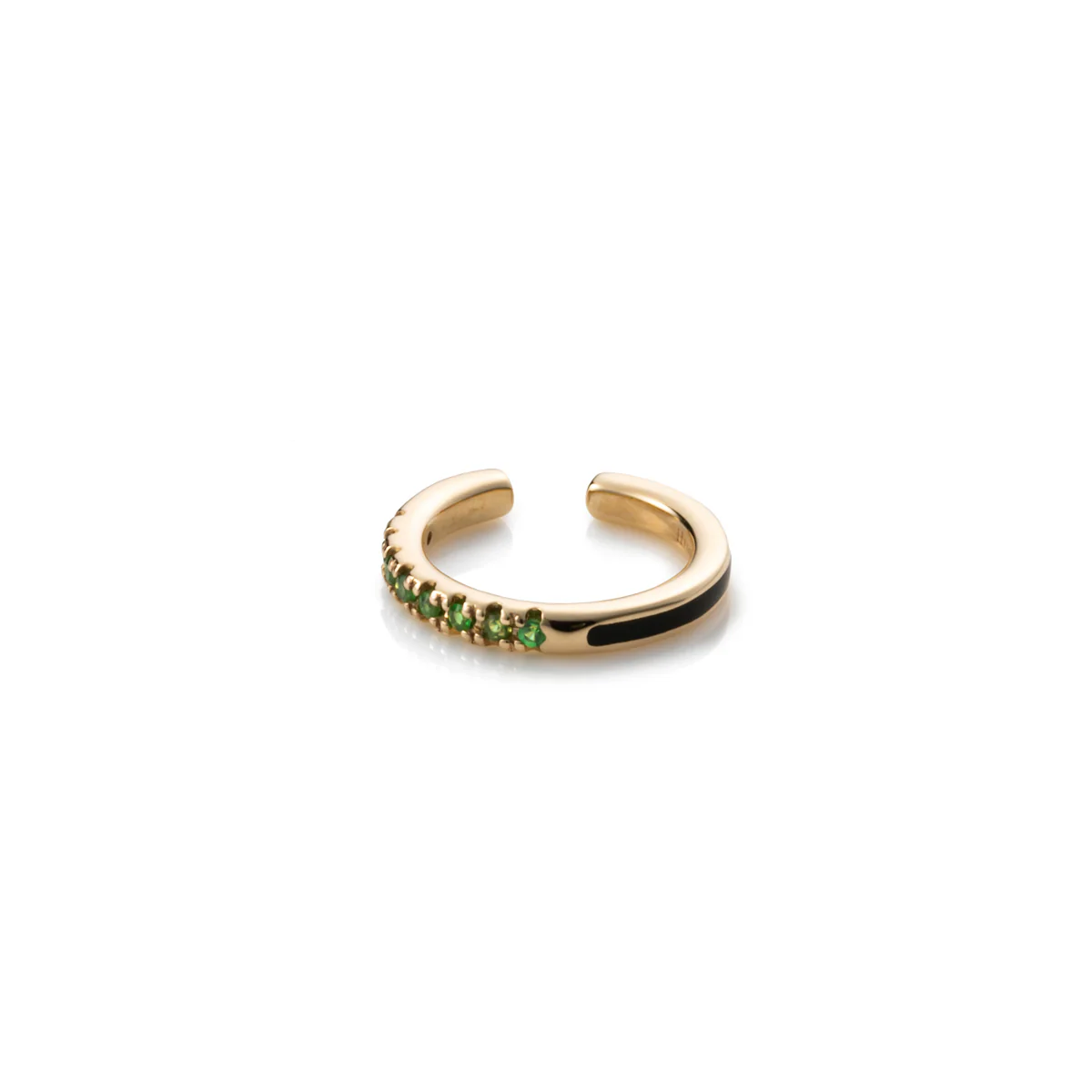 BIRD OF PARADISE Green Garnet Ear Cuff in Jet Black - Image 3