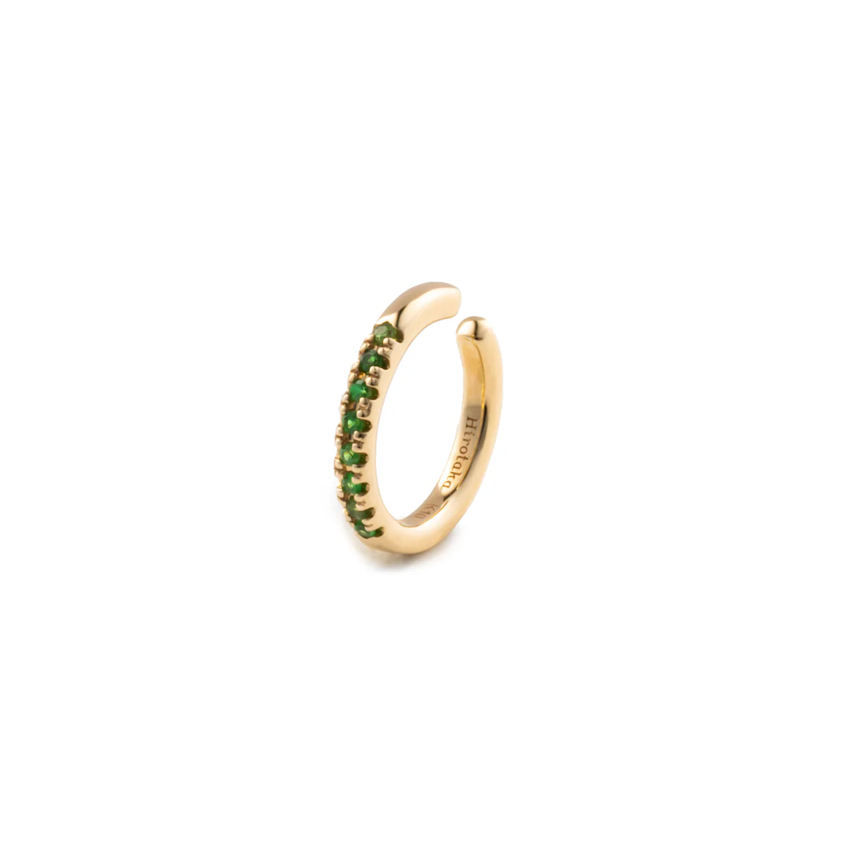 BIRD OF PARADISE Green Garnet Ear Cuff in Jet Black - Image 4