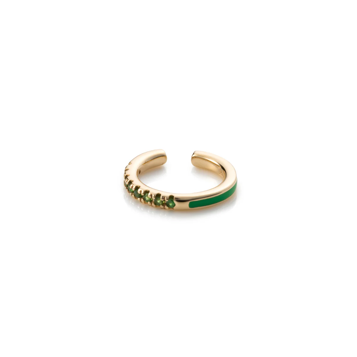 BIRD OF PARADISE Green Garnet Ear Cuff in Chameleon Green - Image 5