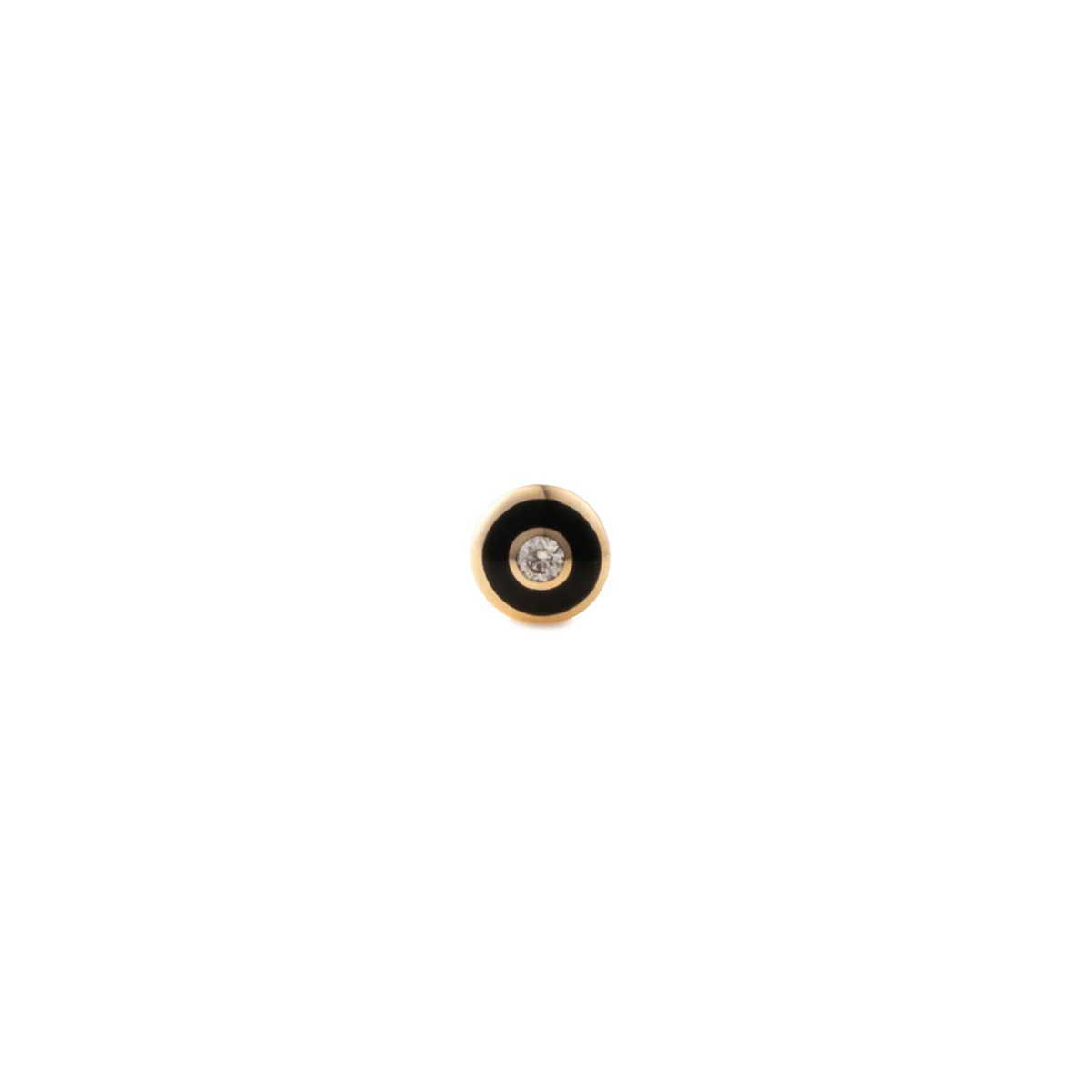 BIRD OF PARADISE Enamel Diamond Bird's Eye Stud Earring in Jet Black - Image 3