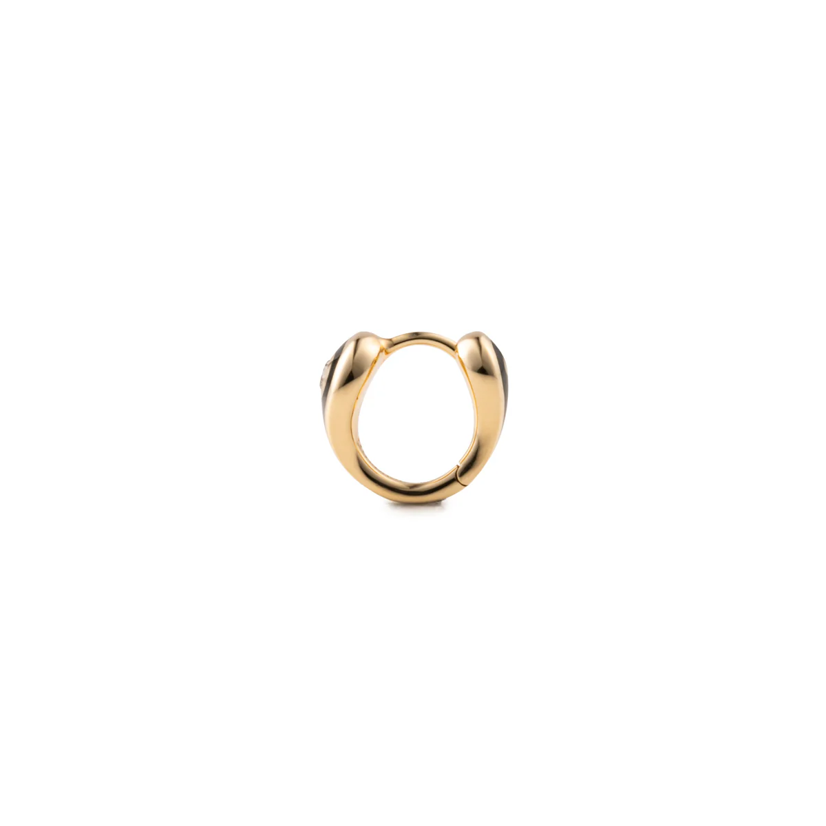 BIRD OF PARADISE Enamel Diamond Hoop Earring in Jet Black - Image 3