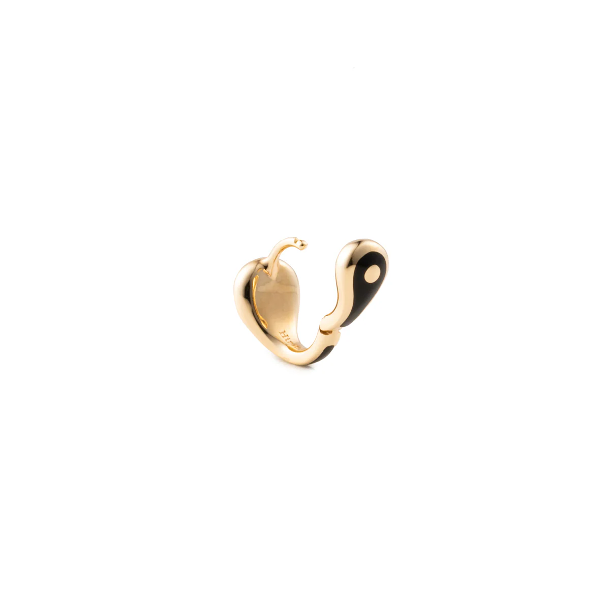 BIRD OF PARADISE Enamel Diamond Hoop Earring in Jet Black - Image 4