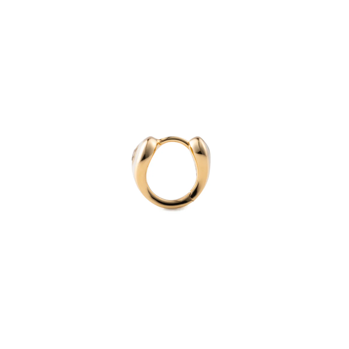 BIRD OF PARADISE Enamel Diamond Hoop Earring in Ivory White - Image 3