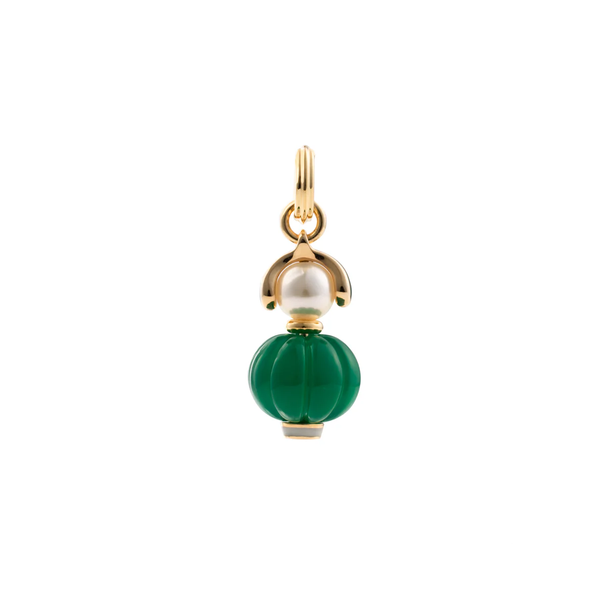 BIRD OF PARADISE Green Agate Charm Earring - Image 3