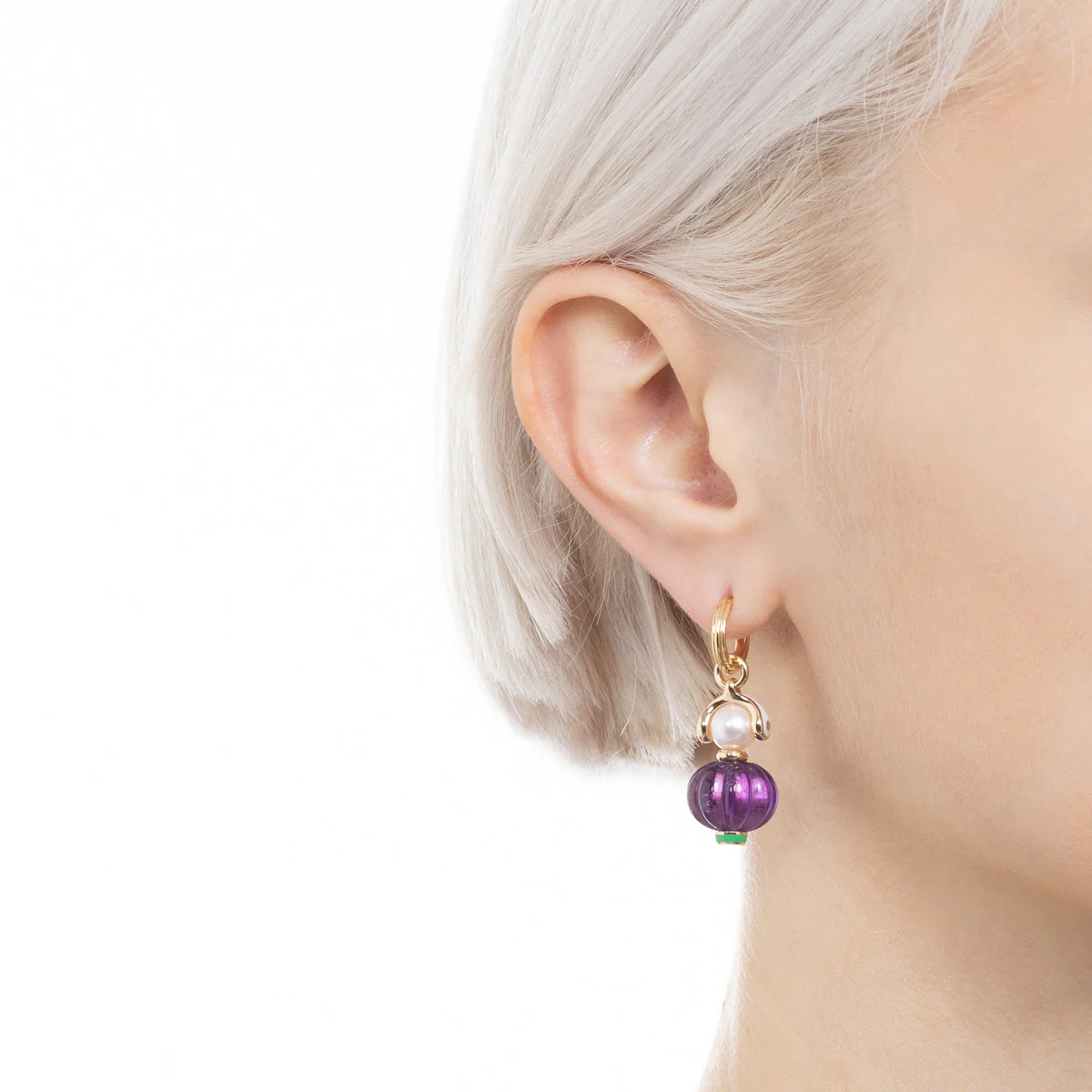 BIRD OF PARADISE Amethyst Charm Earring - Image 4
