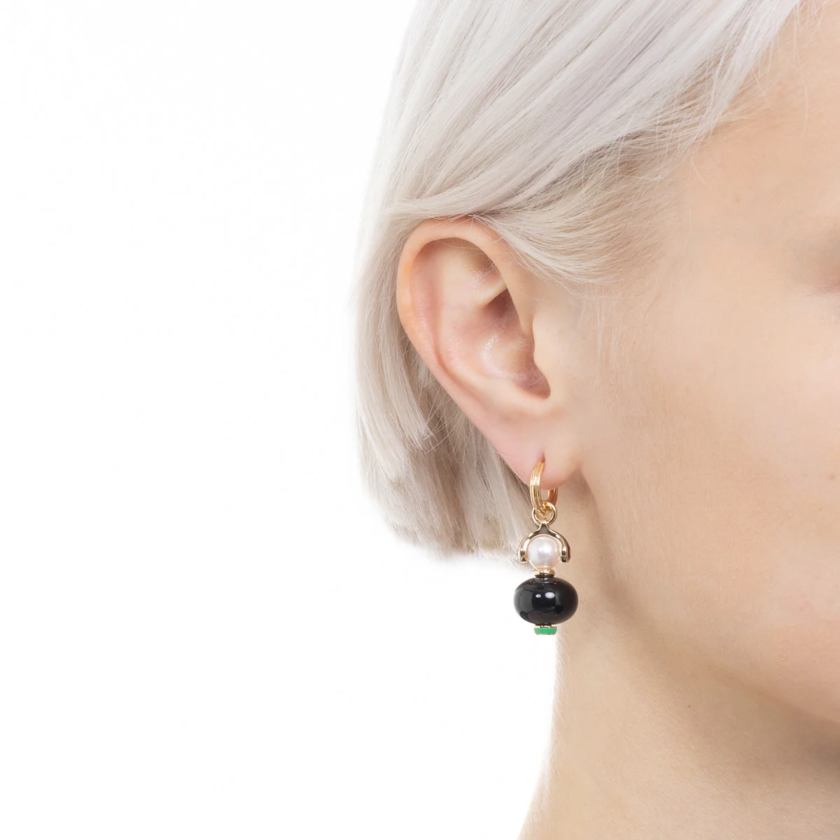 BIRD OF PARADISE Onyx Charm Earring - Image 4