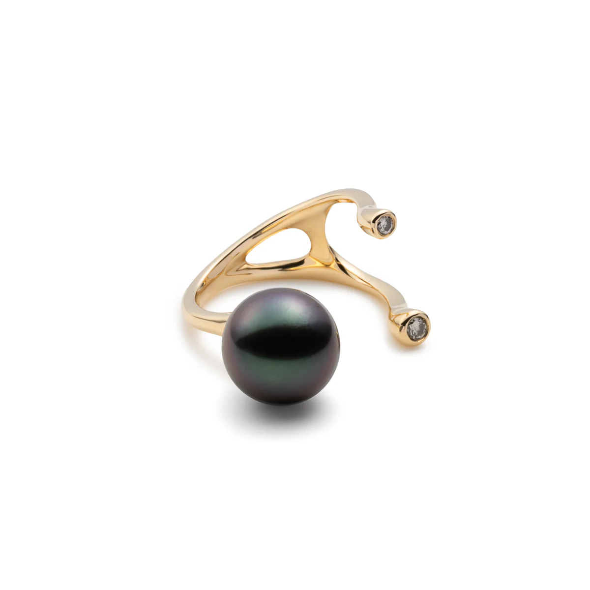 【Made-To-Order】Tahiti Pearl Diamond Cuff Ring - Image 2