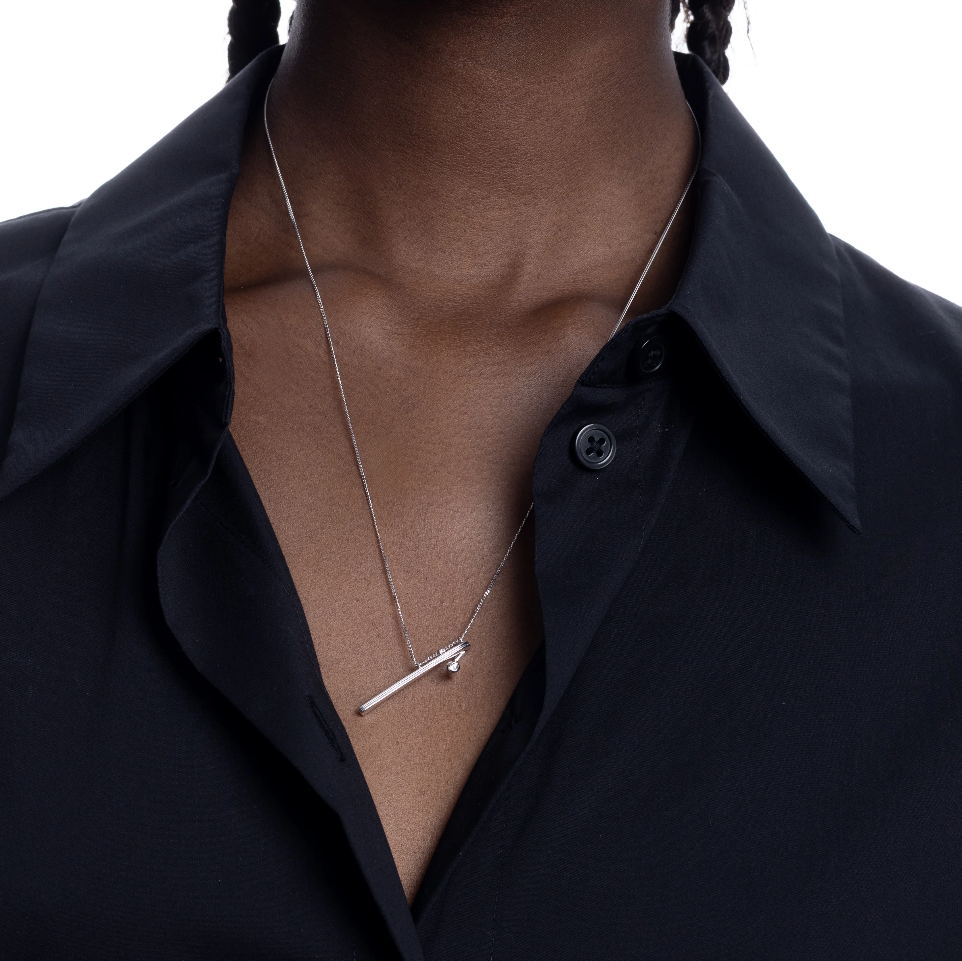 DROSERA Diamond Long Bar Necklace - Image 2