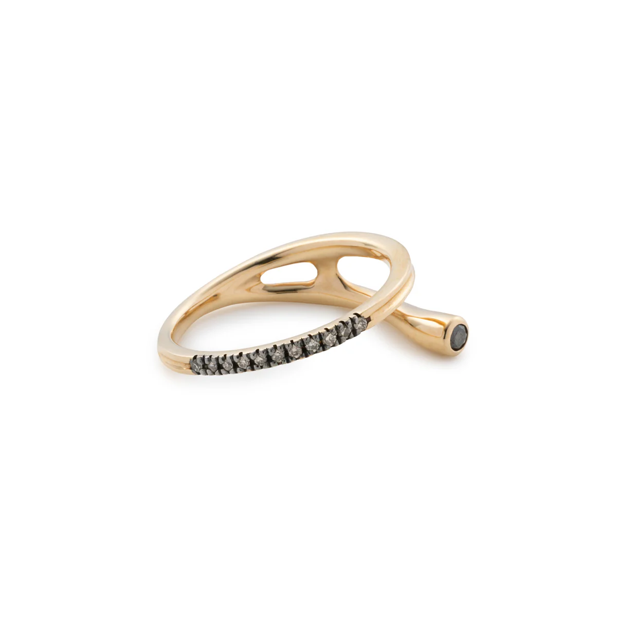 【Made-To-Order】DROSERA Black and White Diamond Ring - Image 4