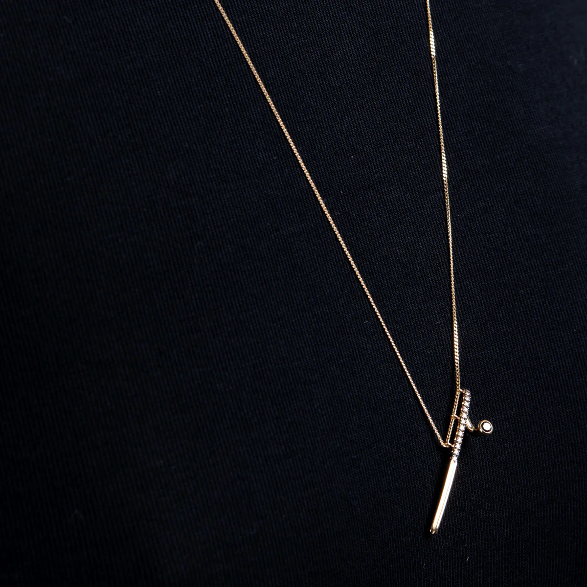 DROSERA Black and White Diamond Long Bar Necklace - Image 4