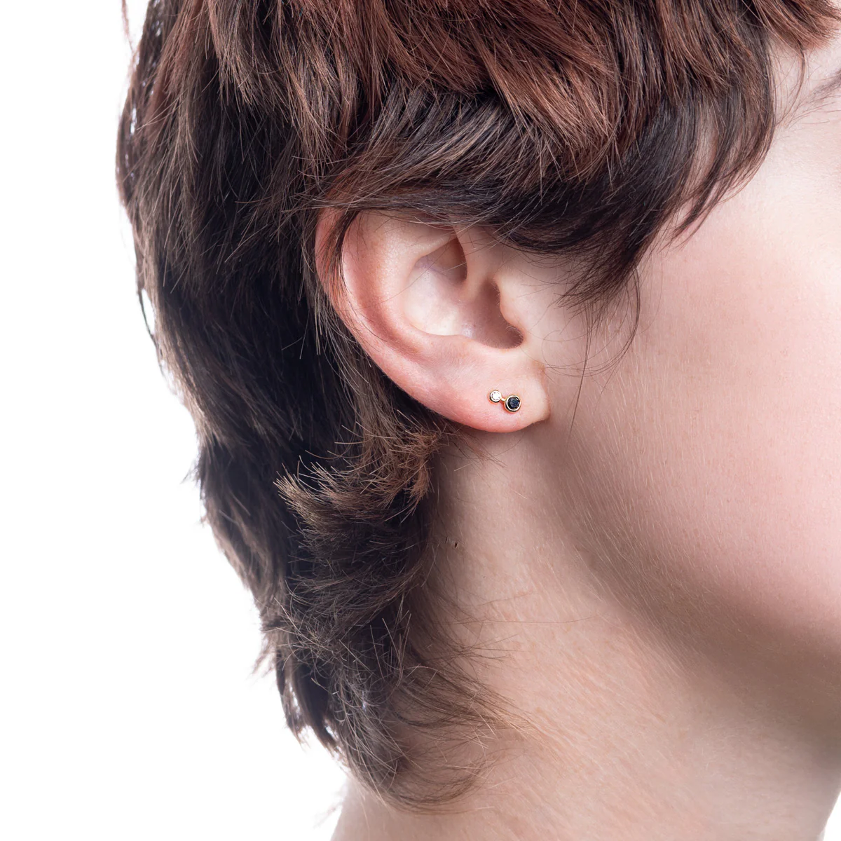 DROSERA Black Diamond and Diamond Stud Earring - Image 4