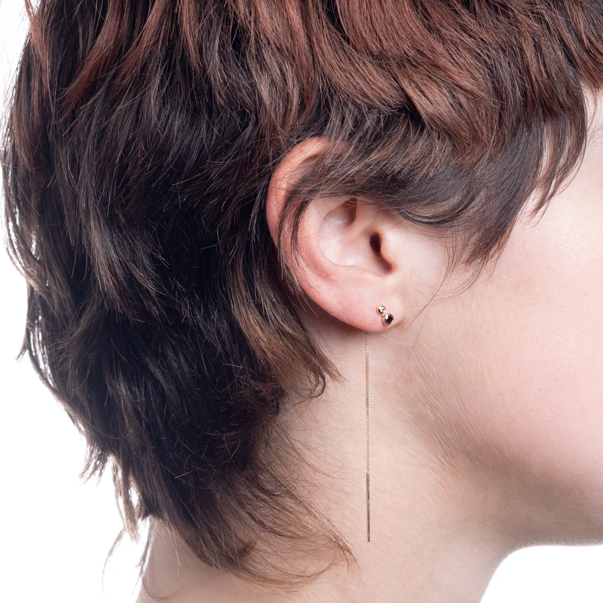 DROSERA Black Diamond and Diamond Chain Earring - Image 2