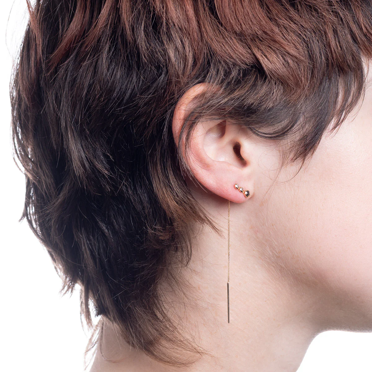 DROSERA Black Diamond and Diamond Chain Earring - Image 2