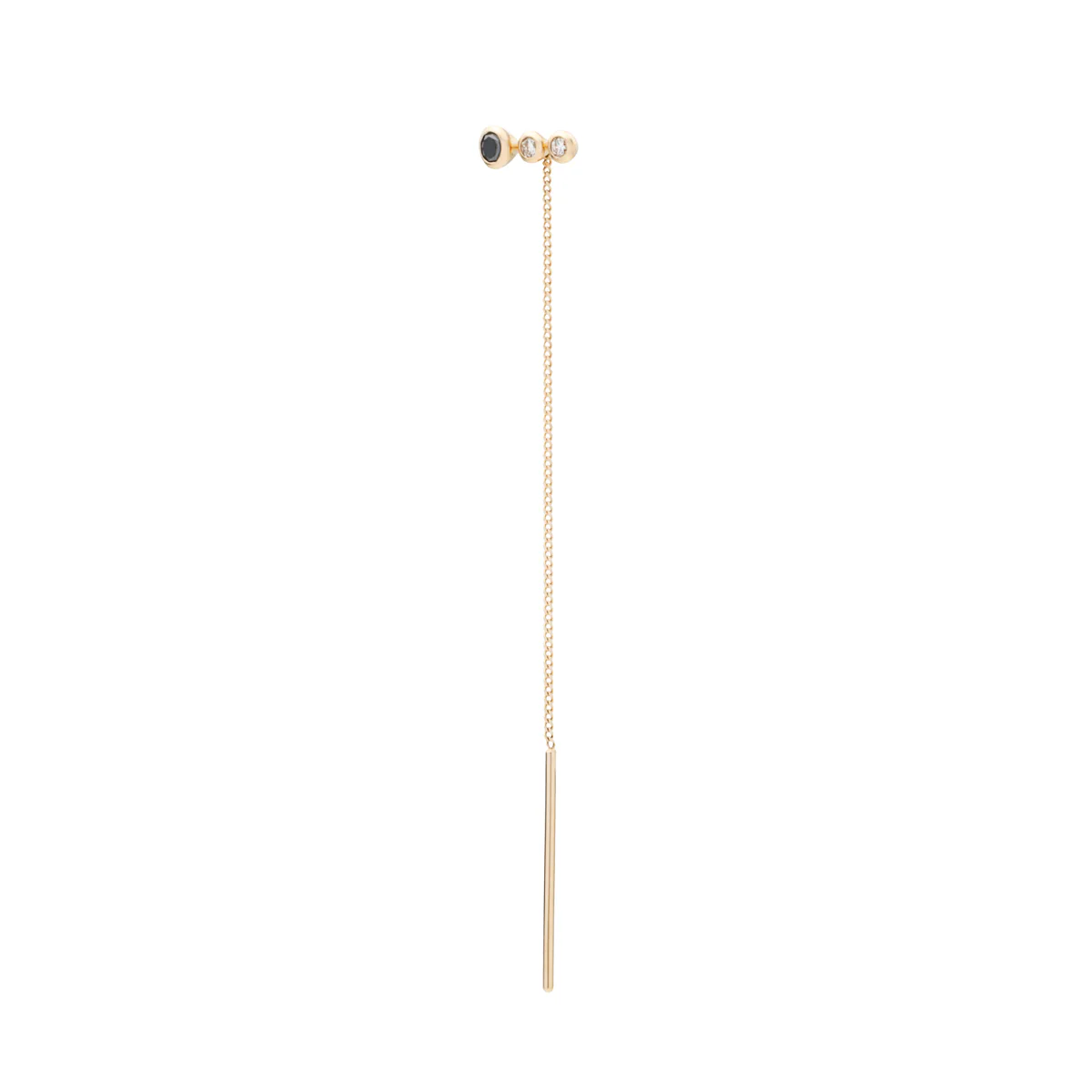 DROSERA Black Diamond and Diamond Chain Earring - Image 3