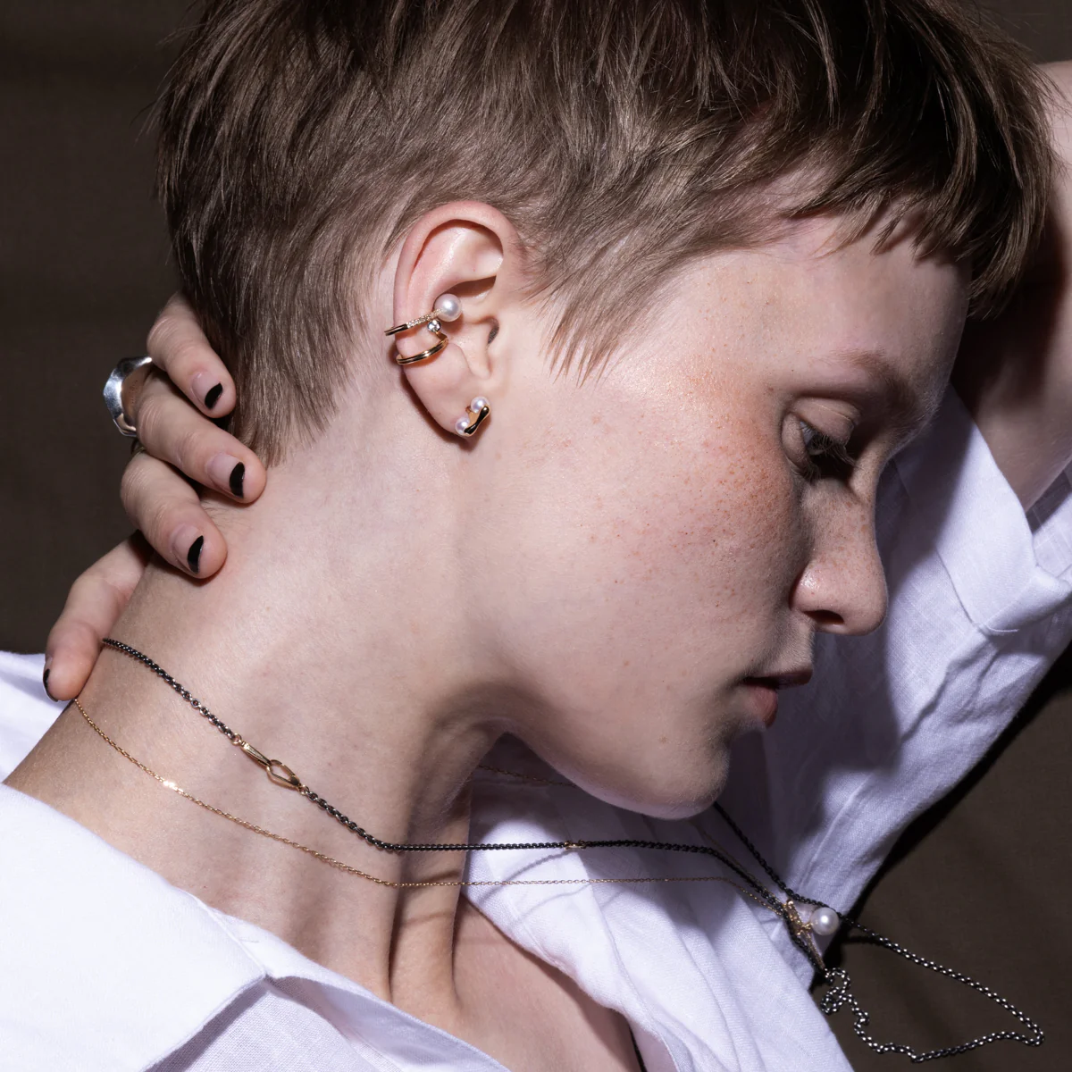 DROSERA  Diamond Akoya Pearl Ear Cuff - Image 2