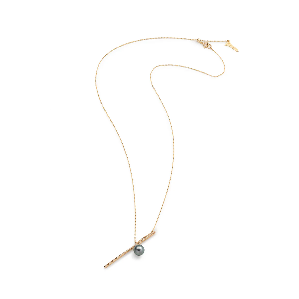 DROSERA  Diamond Tahiti Pearl Long Bar Necklace - Image 3