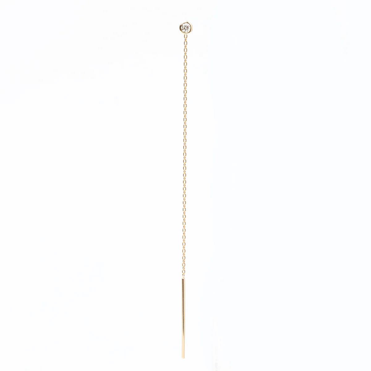 18K MANHATTAN Diamond Chain Earring Large size - Image 3