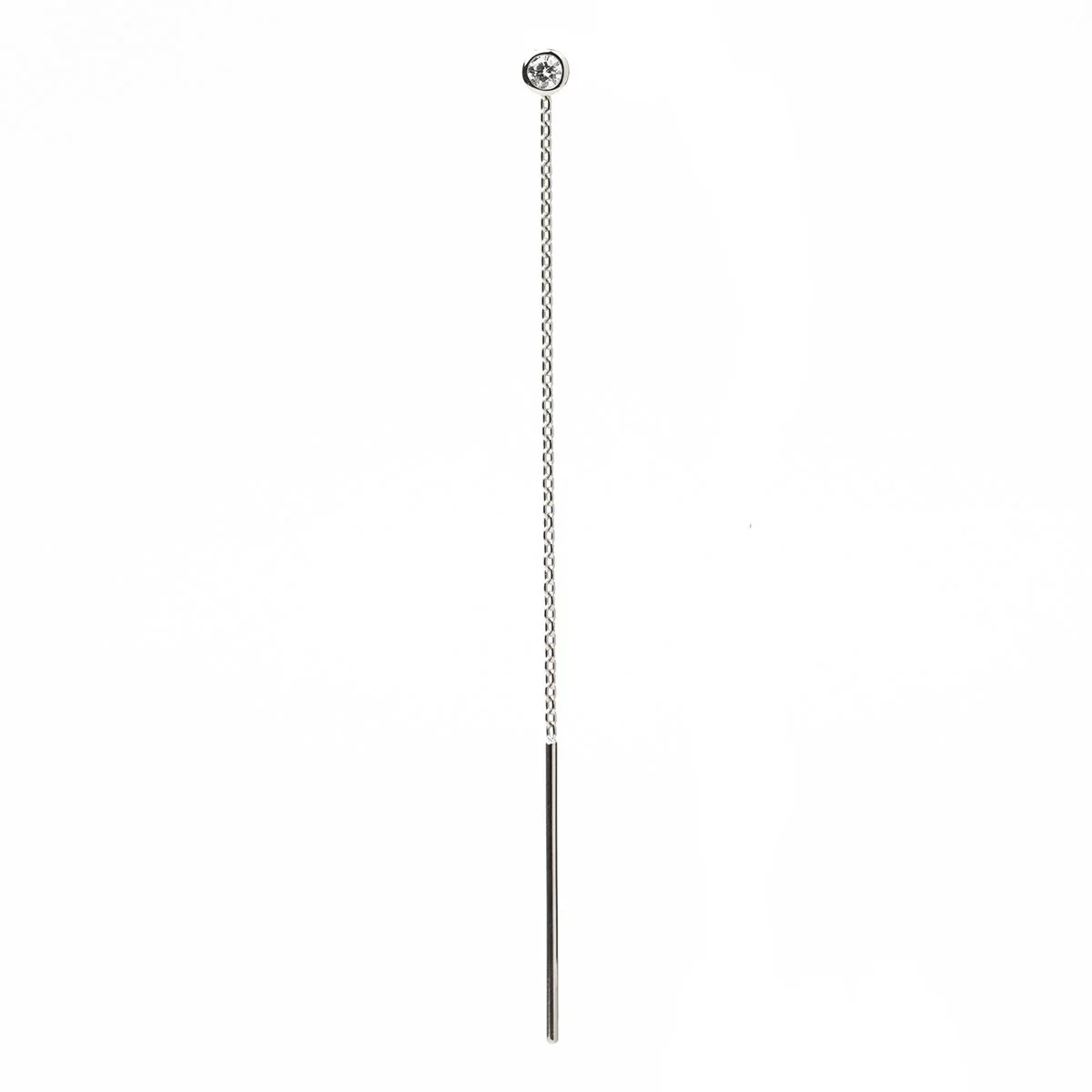 18K MANHATTAN Diamond Chain Earring Medium size - Image 3