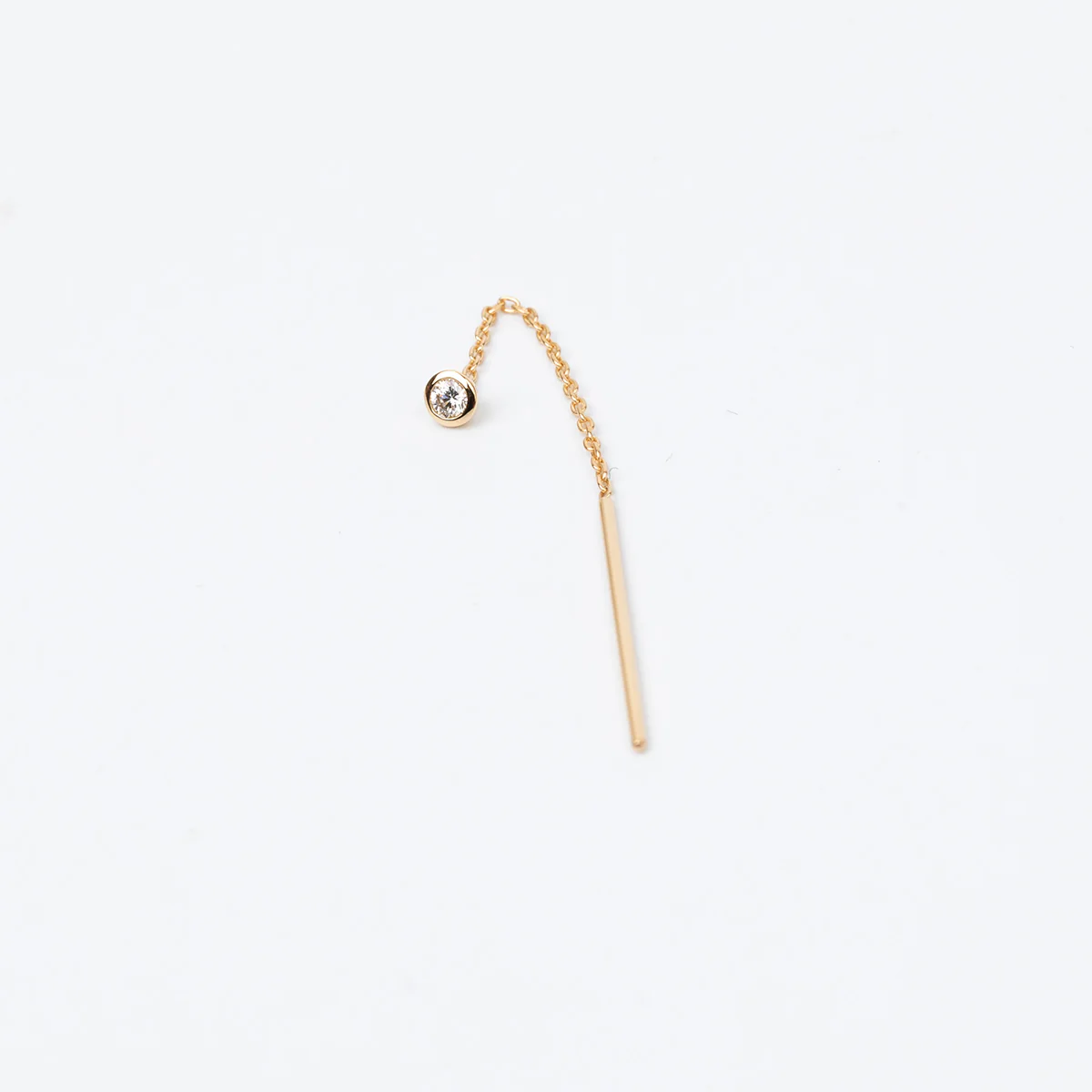 18K MANHATTAN Diamond Chain Earring Small size - Image 3