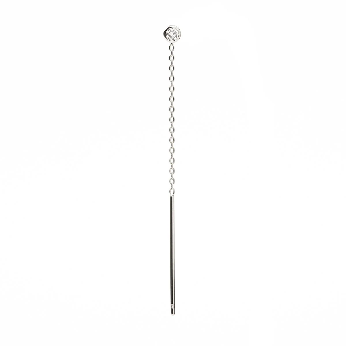 18K MANHATTAN Diamond Chain Earring Small size - Image 5