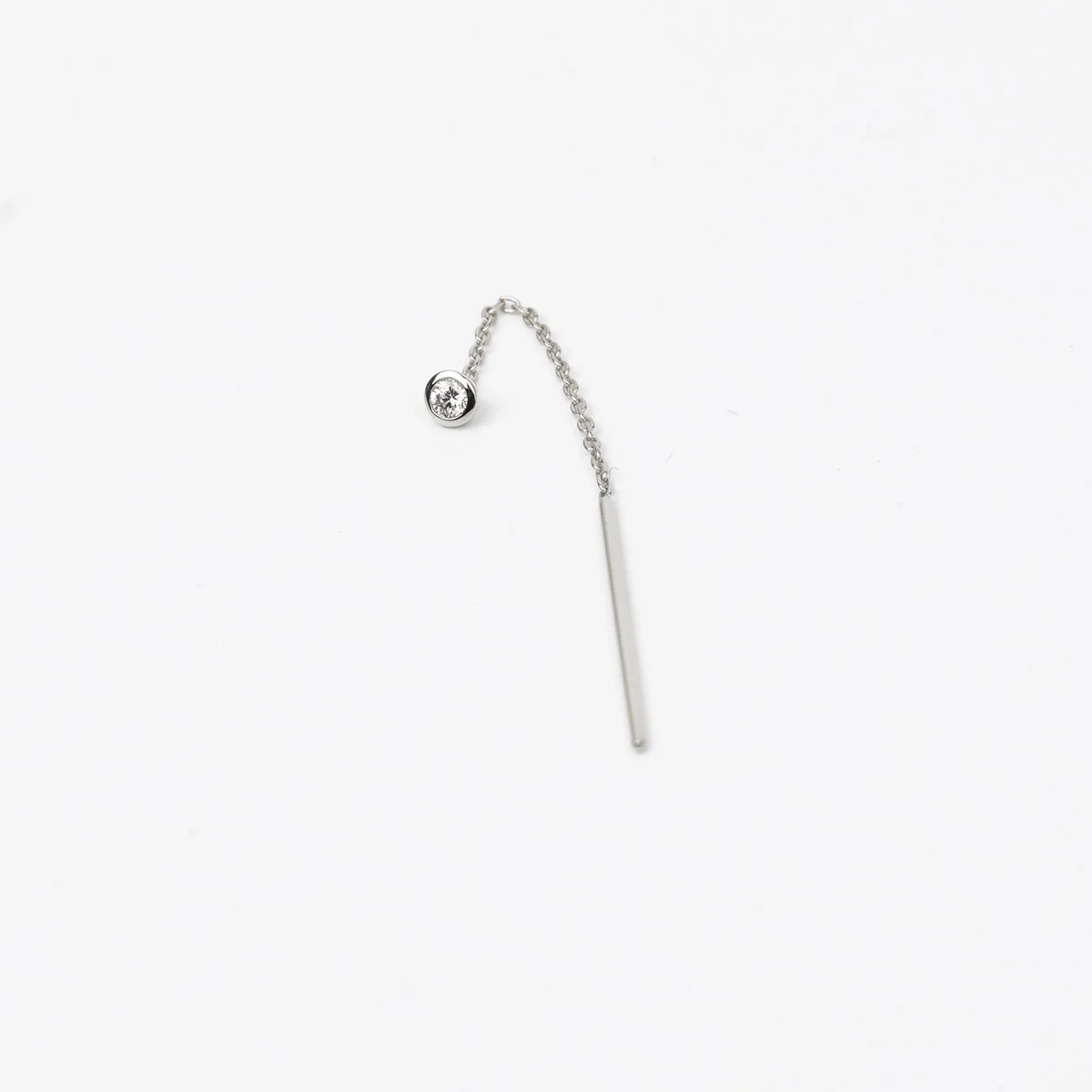 18K MANHATTAN Diamond Chain Earring Small size - Image 6