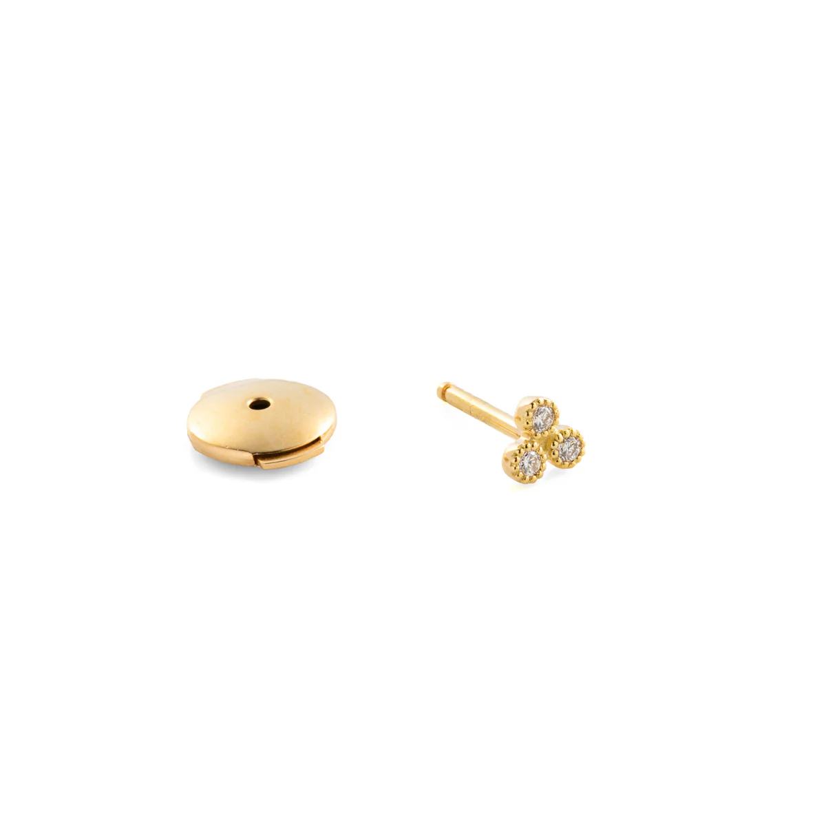 18K ALL ABOUT BASICS Pyramid Diamond Earring Small size - Image 3