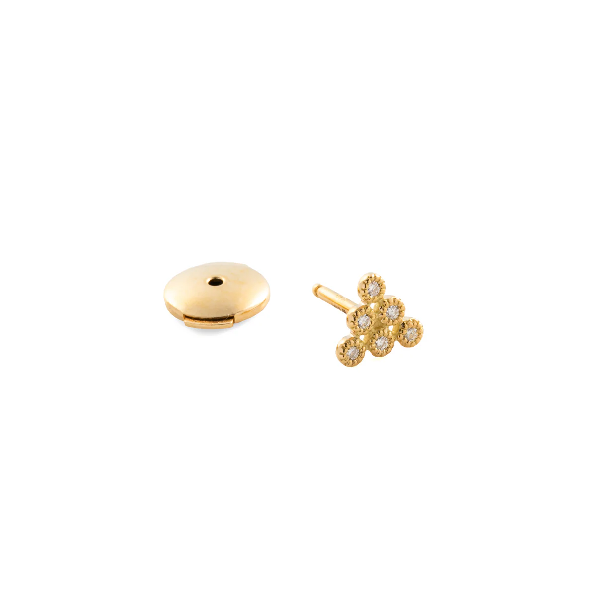 18K ALL ABOUT BASICS  Pyramid Diamond Earring Medium size - Image 3