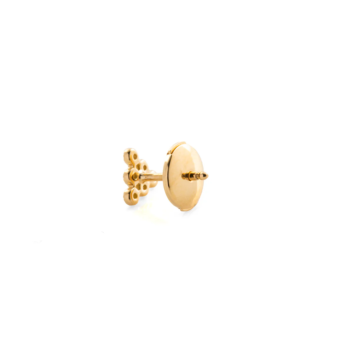 18K ALL ABOUT BASICS  Pyramid Diamond Earring Medium size - Image 4