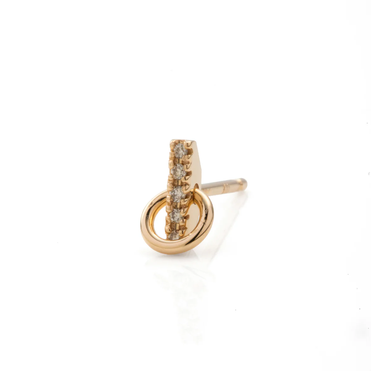 GOSSAMER Deco Small Diamond Earring with Small Hoop - Image 3
