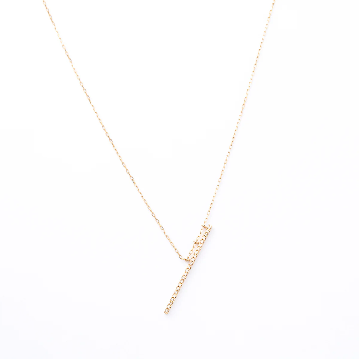 GOSSAMER Obliqueness Diamond Bar Necklace - Image 3