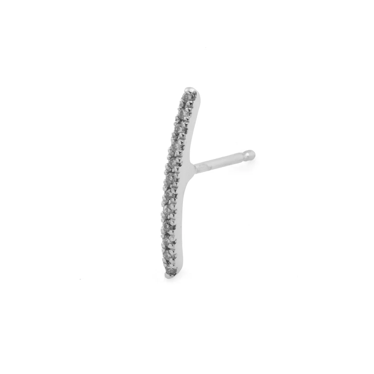 GOSSAMER Diamond Short Bar Earring - Image 3