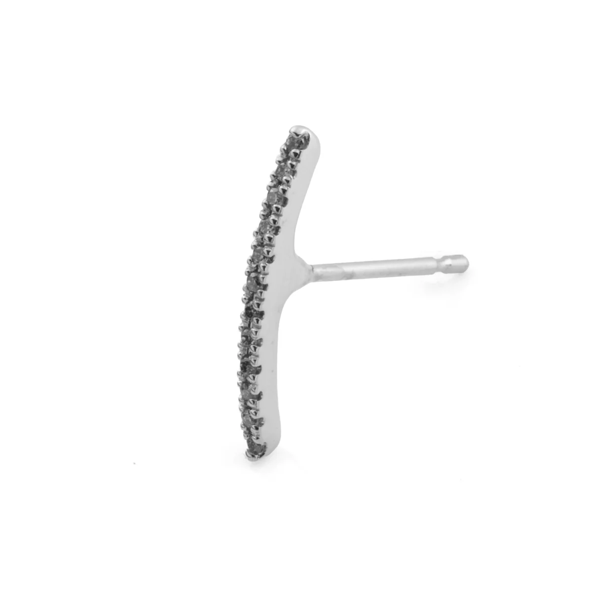 GOSSAMER Diamond Short Bar Earring - Image 4