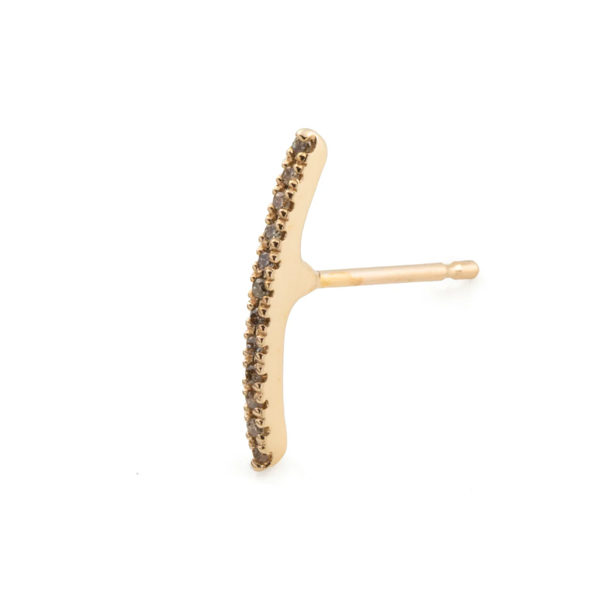 GOSSAMER Diamond Short Bar Earring - Image 4