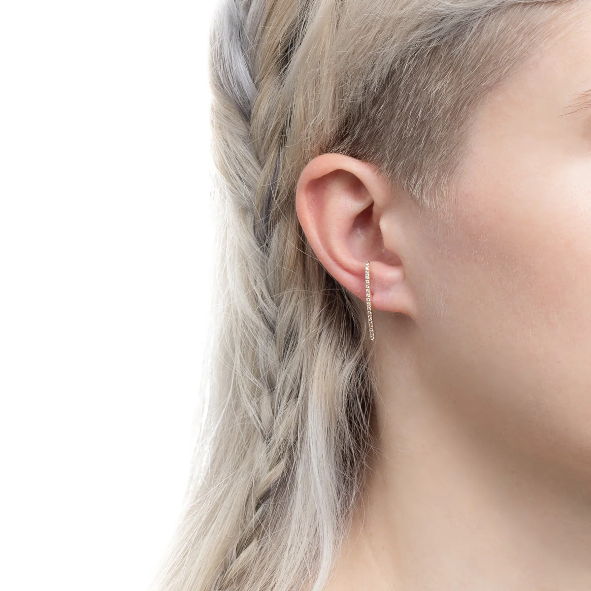 GOSSAMER Diamond Long Bar Earring - Image 5