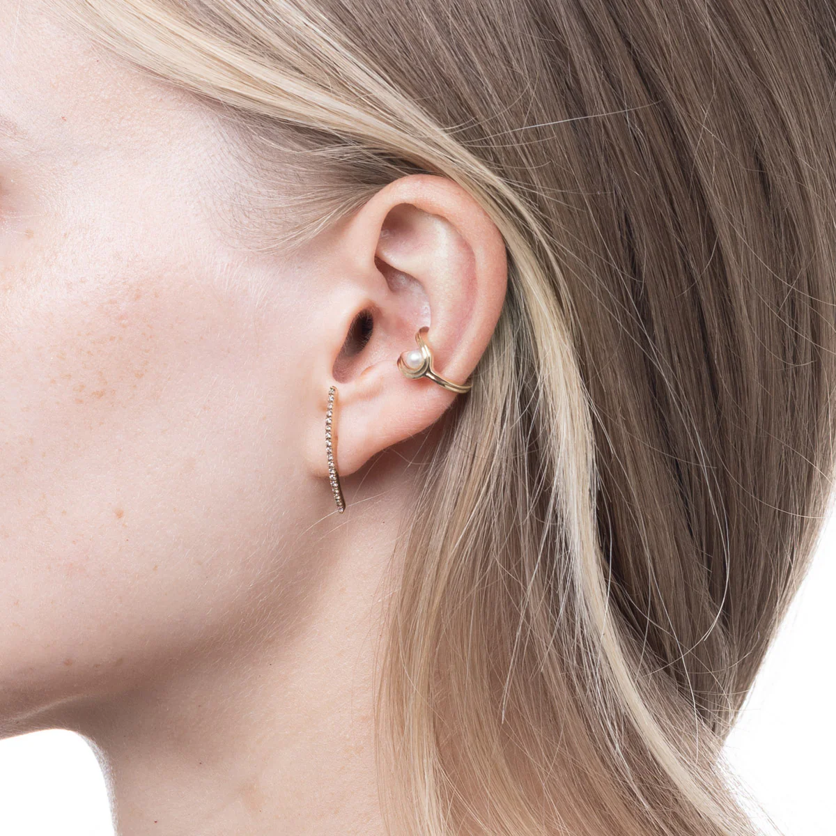 GOSSAMER Diamond Long Bar Earring - Image 6