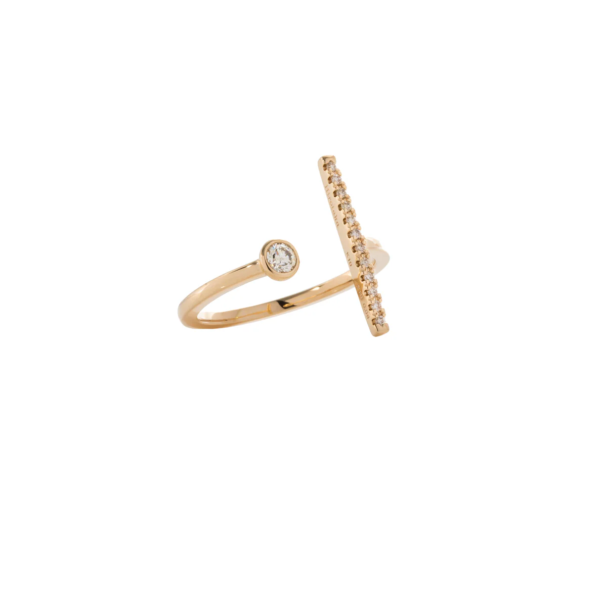 GOSSAMER Diamond Short Bar Cuff Ring - Image 4