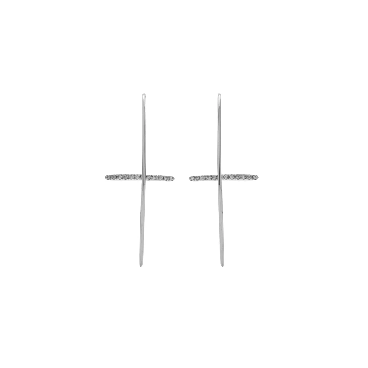 GOSSAMER Diamond Bar Floating Oval Earring Medium size - Image 3