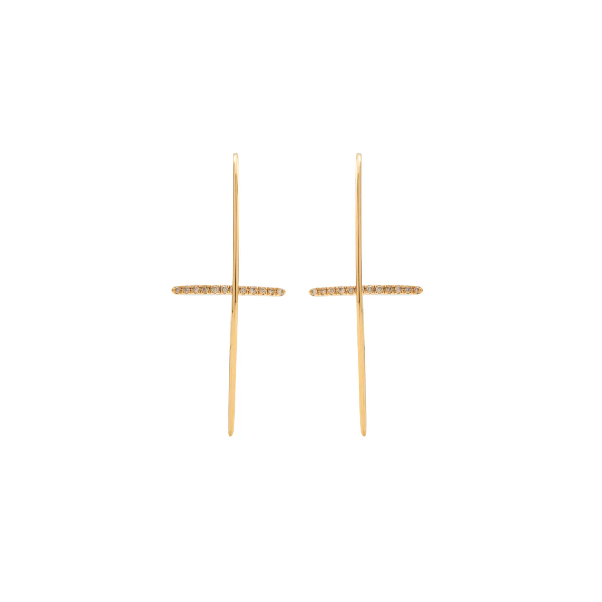 GOSSAMER Diamond Bar Floating Oval Earring Medium size - Image 4