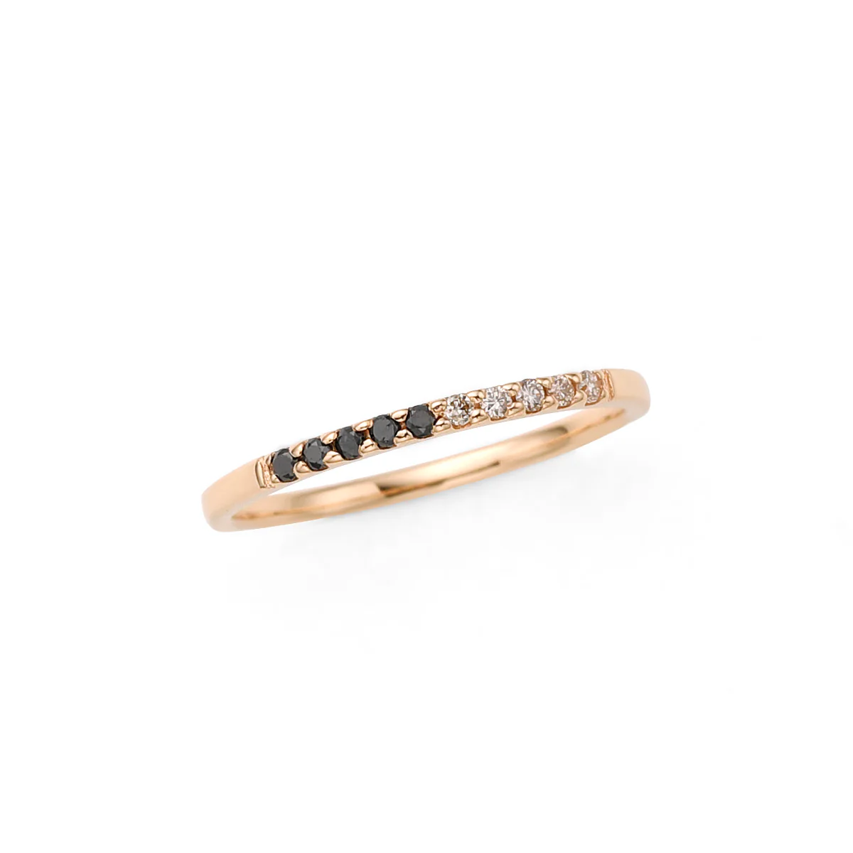 GOSSAMER Black and White Diamond Pinky Ring - Image 3
