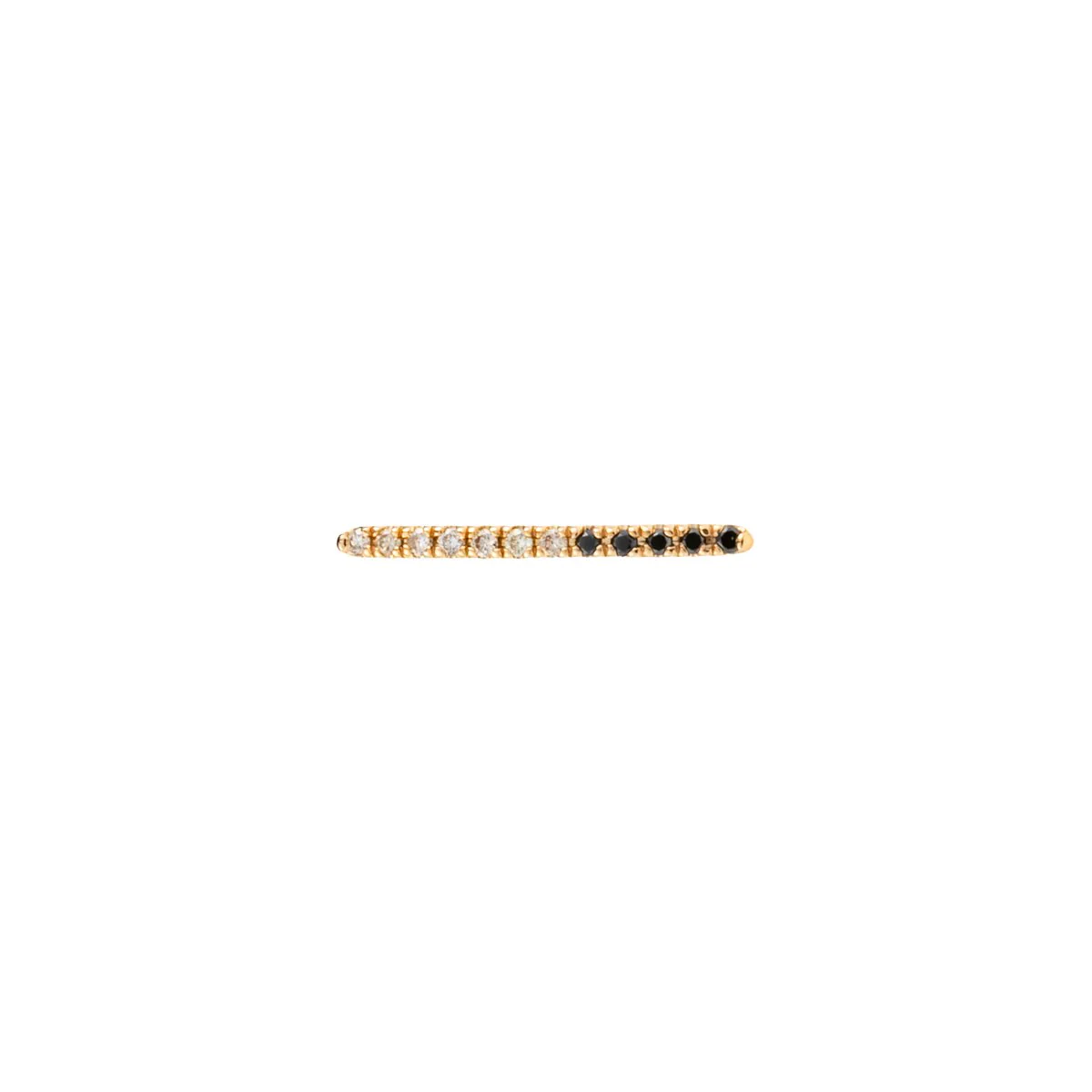 GOSSAMER Black and White Diamond Short Bar Earring - Image 3