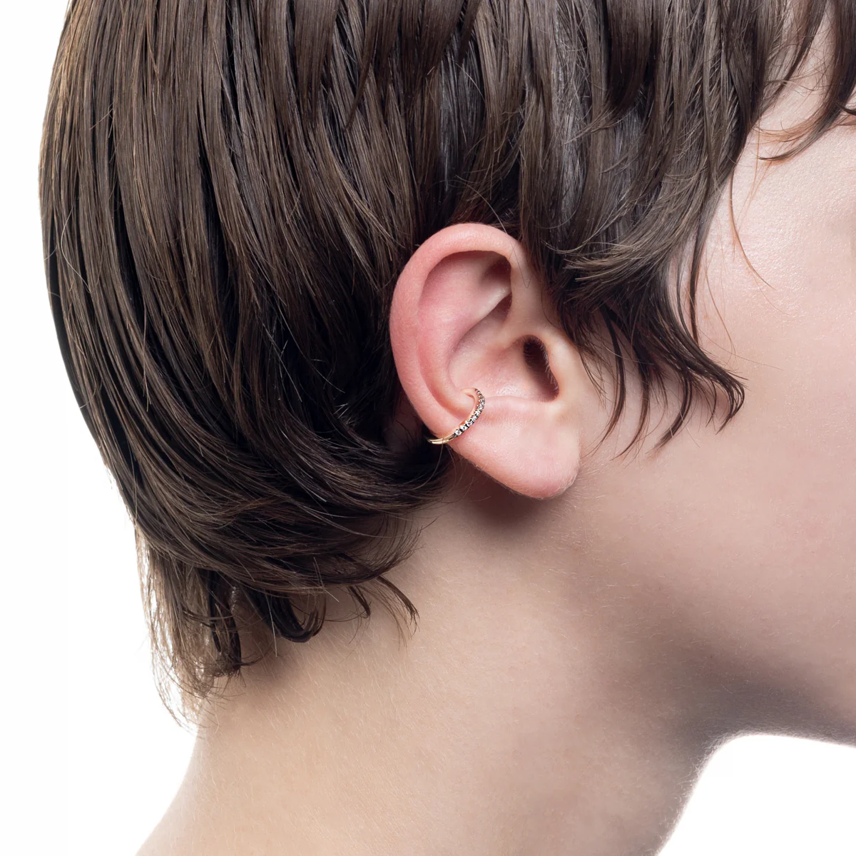 GOSSAMER Diamond Ear Cuff Small size Black Ruthenium Plated - Image 2